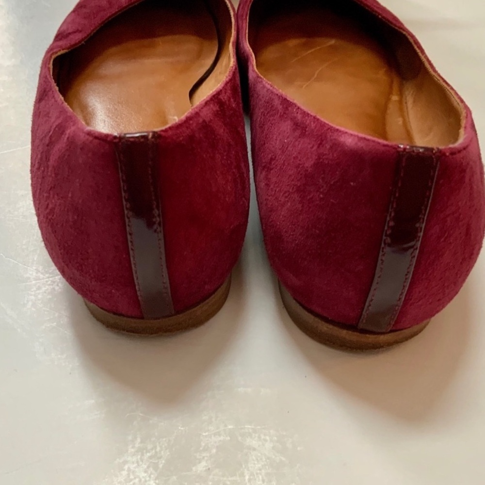 Margaux The Classic Ballet Flat in Burgundy Suede - Picture 9 of 12